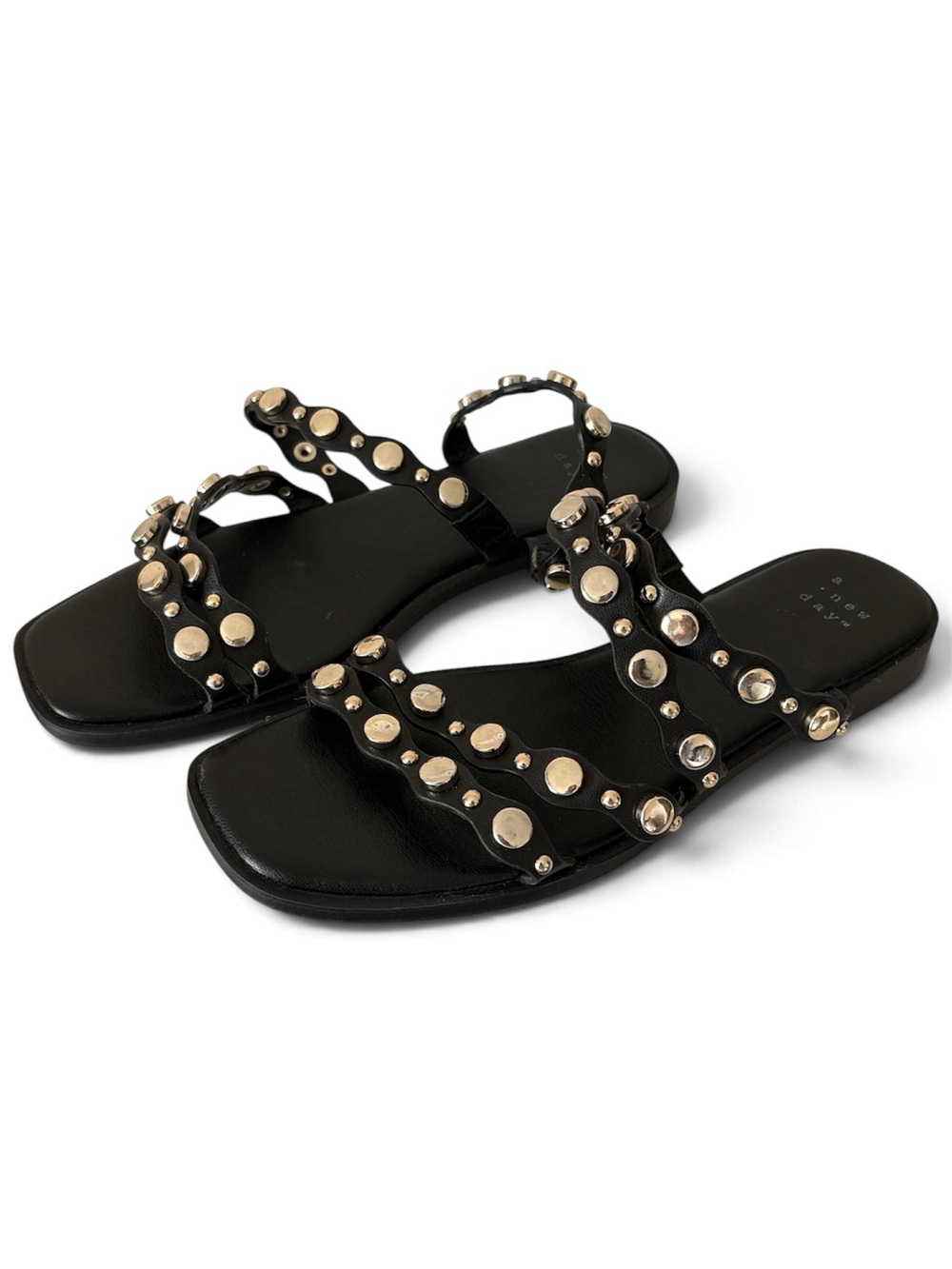 a new day Black Studded Slide Sandals